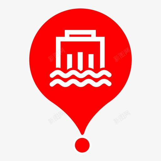 水厂-气泡-红色svg_新图网 https://ixintu.com 水厂-气泡-红色