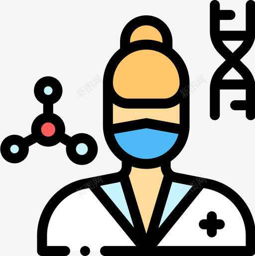 科学家生物工程14线性颜色图标svg_新图网 https://ixintu.com 生物工程 科学家 线性 颜色