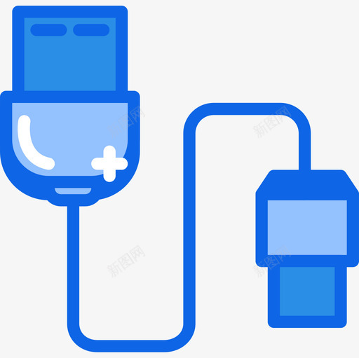 Usb电缆tech16蓝色图标svg_新图网 https://ixintu.com Usb tech 电缆 蓝色
