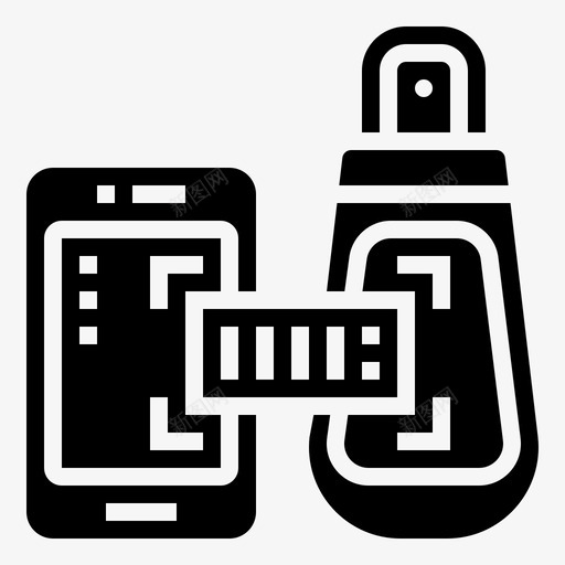 产品条形码和二维码6字形图标svg_新图网 https://ixintu.com 二维 产品 字形 条形码