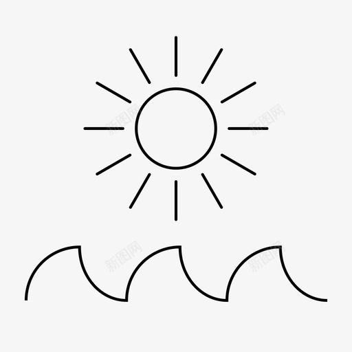 海浪海洋夏天图标svg_新图网 https://ixintu.com 夏天 太阳 海洋 海浪