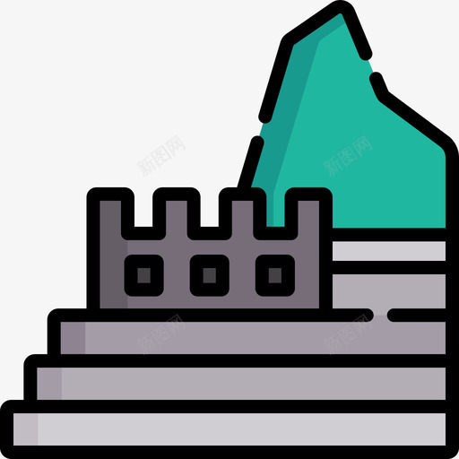 秘鲁马丘比丘10线性颜色图标svg_新图网 https://ixintu.com 秘鲁马丘比丘10 线性颜色