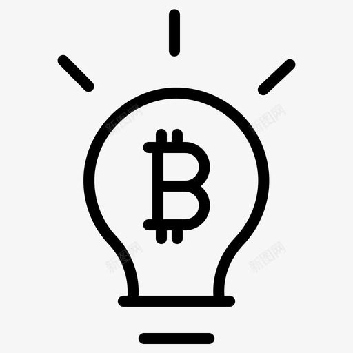 Idea比特币102线性图标svg_新图网 https://ixintu.com Idea 比特币102 线性
