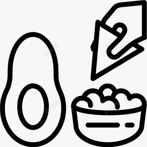 墨西哥鳄梨酱15线性图标svg_新图网 https://ixintu.com 墨西哥 线性 鳄梨
