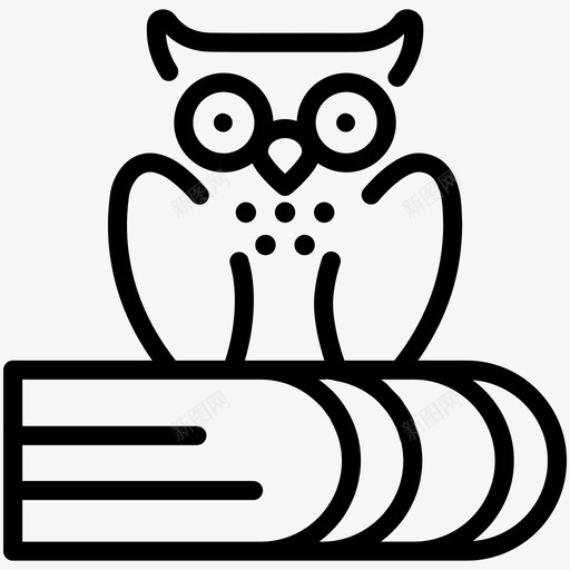 猫头鹰书教育图标svg_新图网 https://ixintu.com 学校 教育 猫头鹰 知识