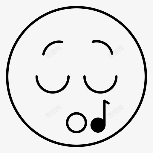 表情面部表情唱歌图标svg_新图网 https://ixintu.com 唱歌 笑脸 表情 面部表情