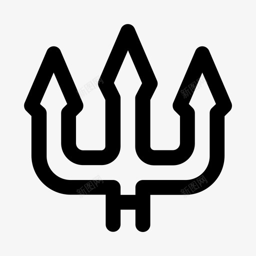 三叉戟恶魔地狱图标svg_新图网 https://ixintu.com 万圣节 三叉戟 地狱 恶魔 排队 武器