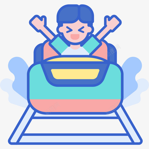 过山车主题公园线性颜色图标svg_新图网 https://ixintu.com 主题公园 线性 过山车 颜色