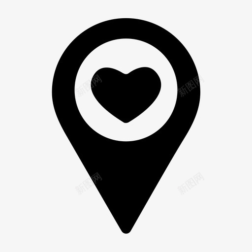 别针最爱心形图标svg_新图网 https://ixintu.com 位置 别针 地图别针 心形 最爱 标签