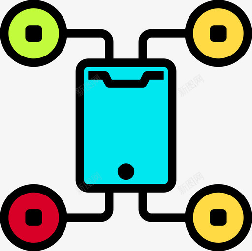 智能手机数据管理器线性颜色图标svg_新图网 https://ixintu.com 数据管理器 智能手机 线性颜色