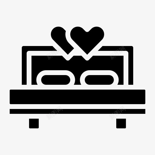 婚床浪漫婚礼家具图标svg_新图网 https://ixintu.com 婚床 婚礼 家具 浪漫