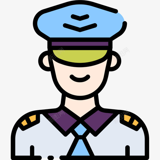 飞行员航空40线性颜色图标svg_新图网 https://ixintu.com 线性 航空 颜色 飞行员