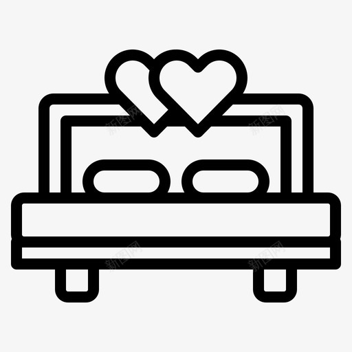 婚床浪漫婚礼家具图标svg_新图网 https://ixintu.com 婚床 婚礼 家具 浪漫