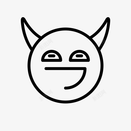 恶魔无聊卡通图标svg_新图网 https://ixintu.com 1行 卡通 恶魔 无聊 符号 表情