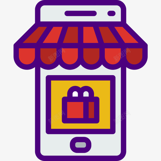 网上商店商业145线颜色图标svg_新图网 https://ixintu.com 商业 网上商店 颜色
