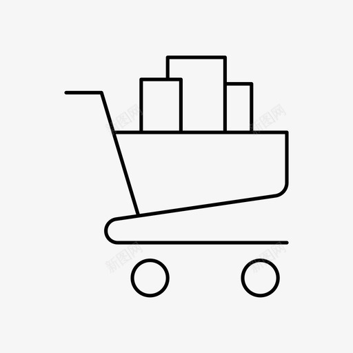 购物车购买商品图标svg_新图网 https://ixintu.com 商品 字形 手推车 购买 购物车 轮廓