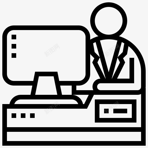 焦点电脑注意力集中图标svg_新图网 https://ixintu.com 办公桌 工作 注意力集中 焦点 电脑 集中线