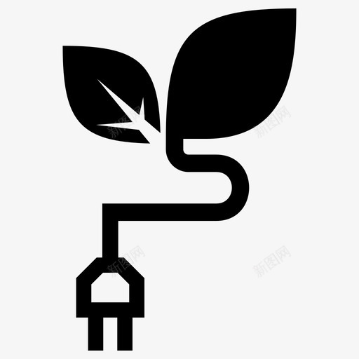 绿色电力生态电力图标svg_新图网 https://ixintu.com 环境 生态 电力 绿色电力 能源