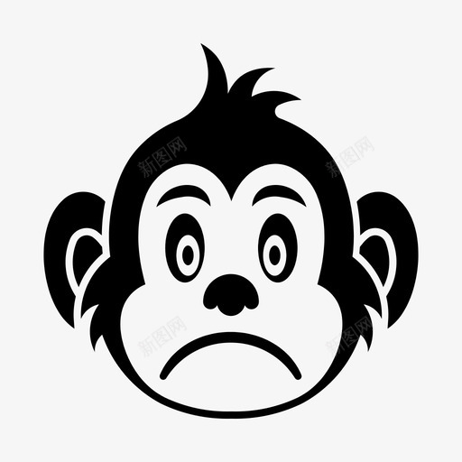 悲伤表情猴子图标svg_新图网 https://ixintu.com 反应 悲伤 猴子 猴子表情 表情