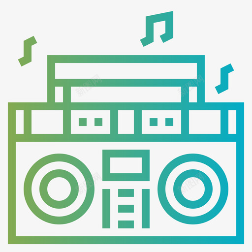 Boombox嬉皮士与和平4渐变图标svg_新图网 https://ixintu.com Boombox 嬉皮士与和平4 渐变