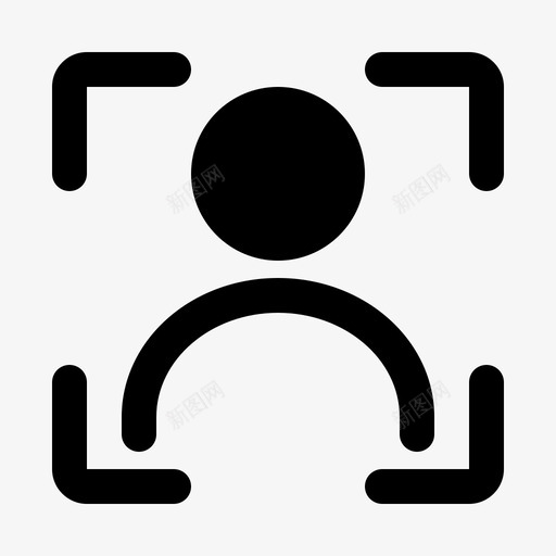 人脸识别应用界面图标svg_新图网 https://ixintu.com 人脸 基本 字形 安全 应用 界面 识别