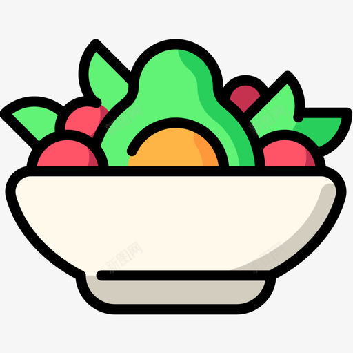 沙拉纯素食品4原色图标svg_新图网 https://ixintu.com 原色 沙拉 纯素 食品
