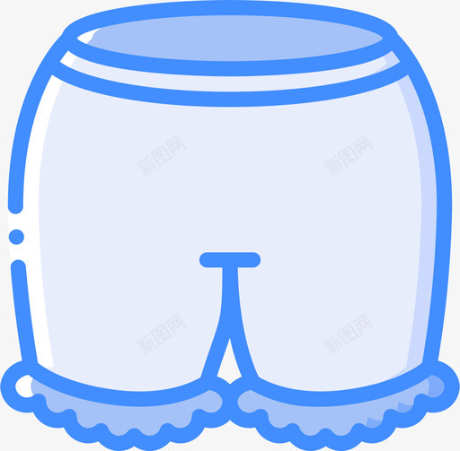 灯笼裤内衣1蓝色图标svg_新图网 https://ixintu.com 内衣1 灯笼裤 蓝色