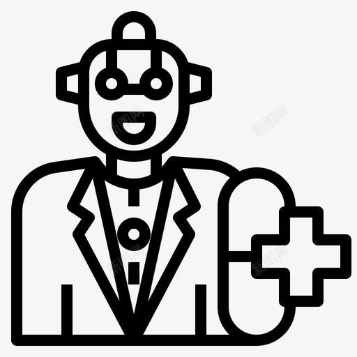 机器人人工智能86线性图标svg_新图网 https://ixintu.com 人工智能86 机器人 线性