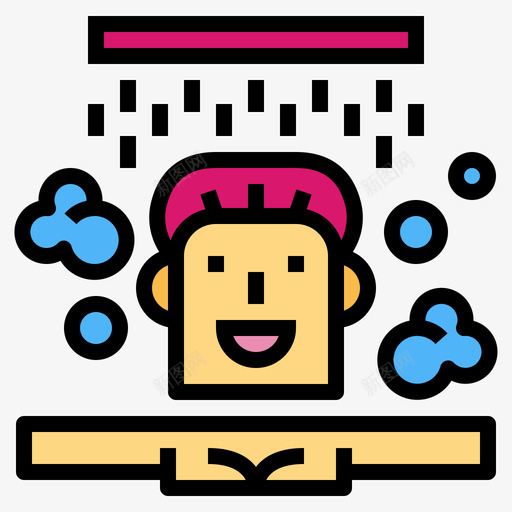淋浴卫生32线性颜色图标svg_新图网 https://ixintu.com 卫生 淋浴 线性 颜色