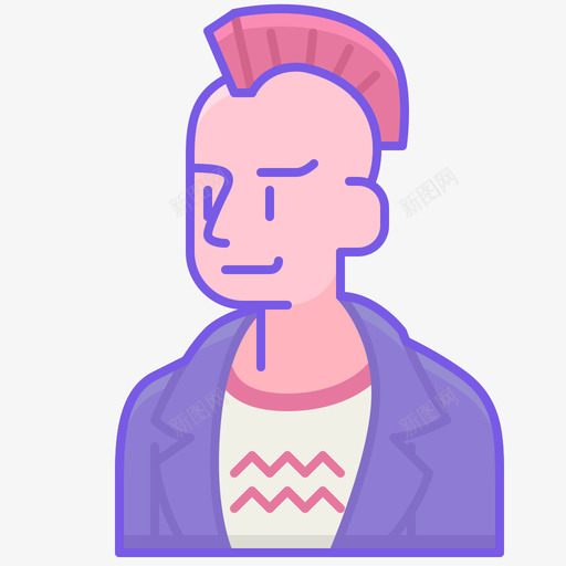 朋克阿凡达男直系肤色图标svg_新图网 https://ixintu.com 朋克 直系肤色 阿凡达男