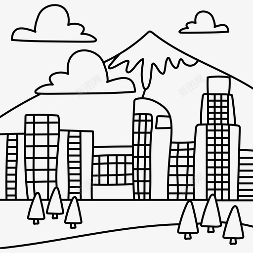 城市景观景观31黑色图标svg_新图网 https://ixintu.com 城市景观 景观31 黑色