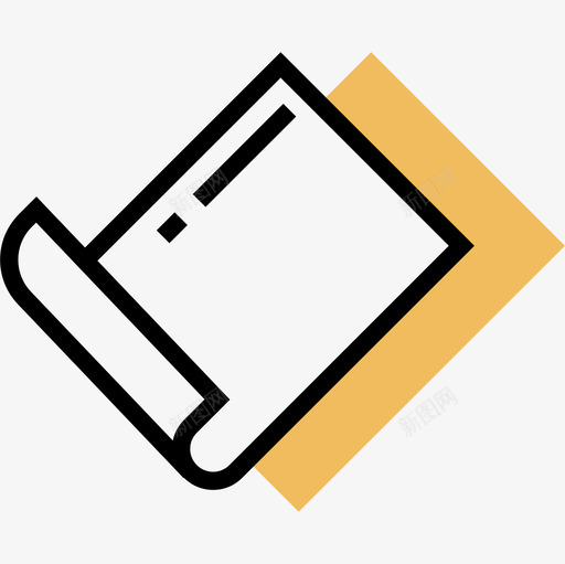 纸张图形工具11黄色阴影图标svg_新图网 https://ixintu.com 图形设计 工具 纸张 阴影 黄色