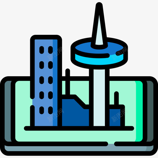 城市景观虚拟现实69线性颜色图标svg_新图网 https://ixintu.com 城市 景观 线性 虚拟现实 颜色