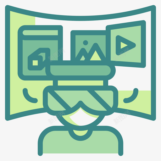 虚拟现实教育技术双音图标svg_新图网 https://ixintu.com 双音 教育技术 虚拟现实