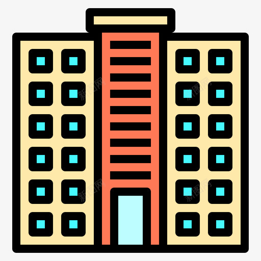 建筑酒店服务51线性颜色图标svg_新图网 https://ixintu.com 建筑 服务 线性 酒店 酒店服 颜色