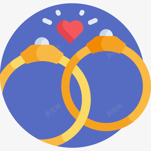 结婚戒指幸福14扁平图标svg_新图网 https://ixintu.com 幸福14 扁平 结婚戒指