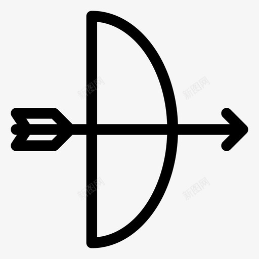 弓箭手瞄准射箭图标svg_新图网 https://ixintu.com 射箭 弓 弓箭手 目标 瞄准 运动 运动图标设置线