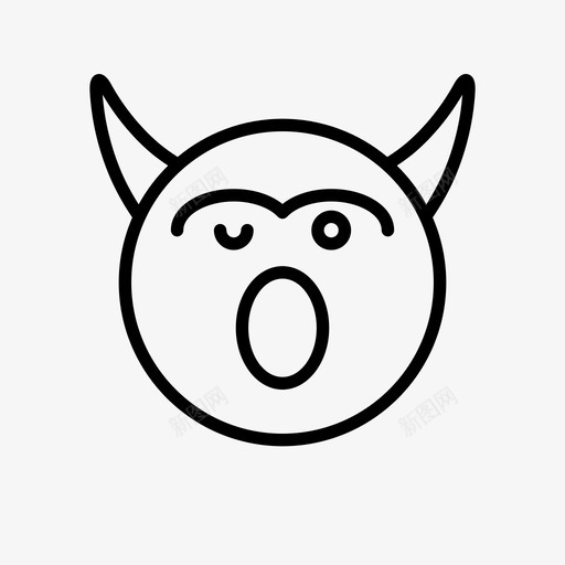 恶魔号角恐惧图标svg_新图网 https://ixintu.com 号角 恐惧 恶魔 恶魔表情1行 震惊