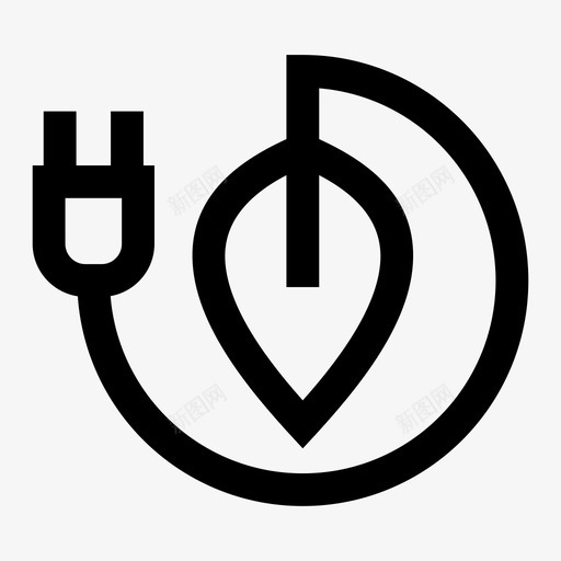 绿色电力生态电力图标svg_新图网 https://ixintu.com 环境 生态 电力 绿色电力 能源