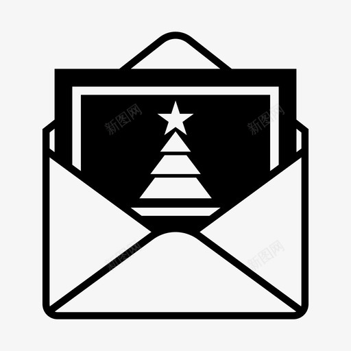 贺卡圣诞节请柬图标svg_新图网 https://ixintu.com 冬天 圣诞节 请柬 贺卡