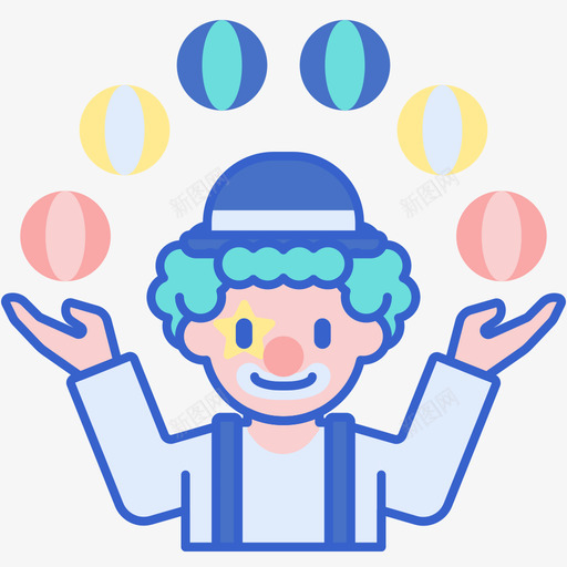 杂技演员马戏团76线性颜色图标svg_新图网 https://ixintu.com 杂技演员 线性颜色 马戏团76