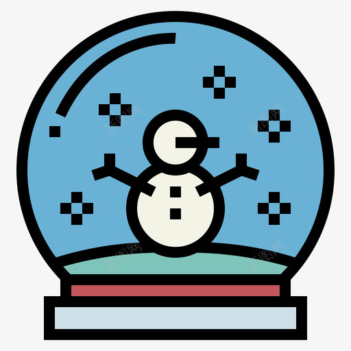 雪球冬季71线性颜色图标svg_新图网 https://ixintu.com 冬季 线性 雪球 颜色