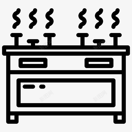 炉子家用设备13线性图标svg_新图网 https://ixintu.com 家用设备13 炉子 线性