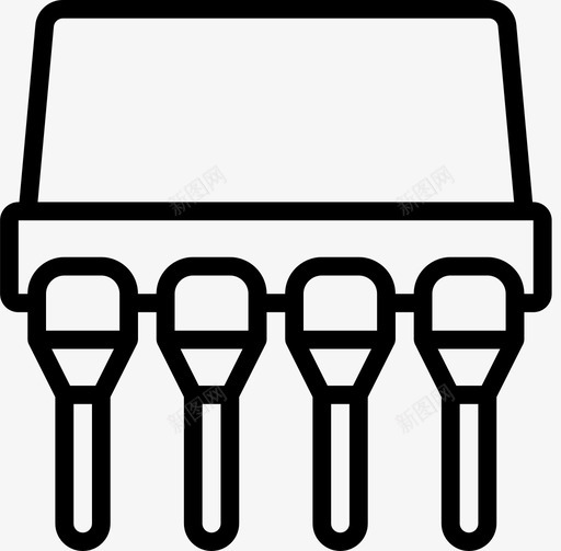 集成电路电气元件3线性图标svg_新图网 https://ixintu.com 电气元件3 线性 集成电路