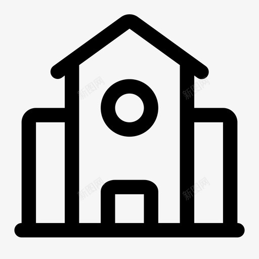房子 学校 海外 线性svg_新图网 https://ixintu.com 房子 学校 海外 线性