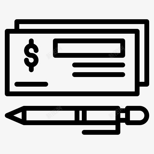 支票财务会计1直线图标svg_新图网 https://ixintu.com 支票 直线 财务会计