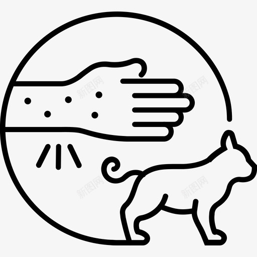 动物过敏猫手图标svg_新图网 https://ixintu.com 一般 动物 皮疹 过敏