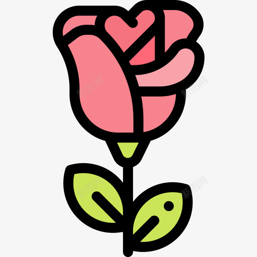 玫瑰花18线形颜色图标svg_新图网 https://ixintu.com 玫瑰 线形颜色 花18