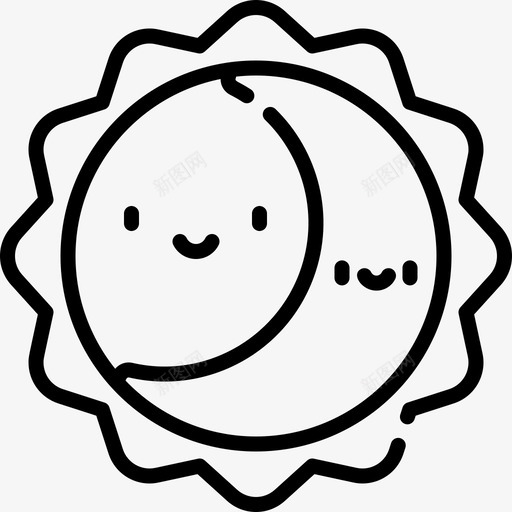 日食天气257线性图标svg_新图网 https://ixintu.com 天气 日食 线性
