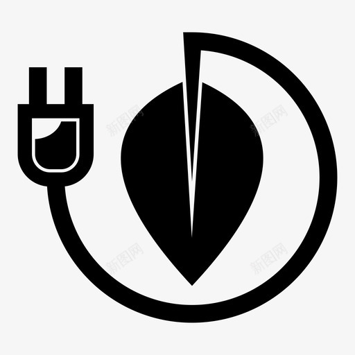 绿色电力生态电力图标svg_新图网 https://ixintu.com 环境 生态 电力 绿色电力 能源